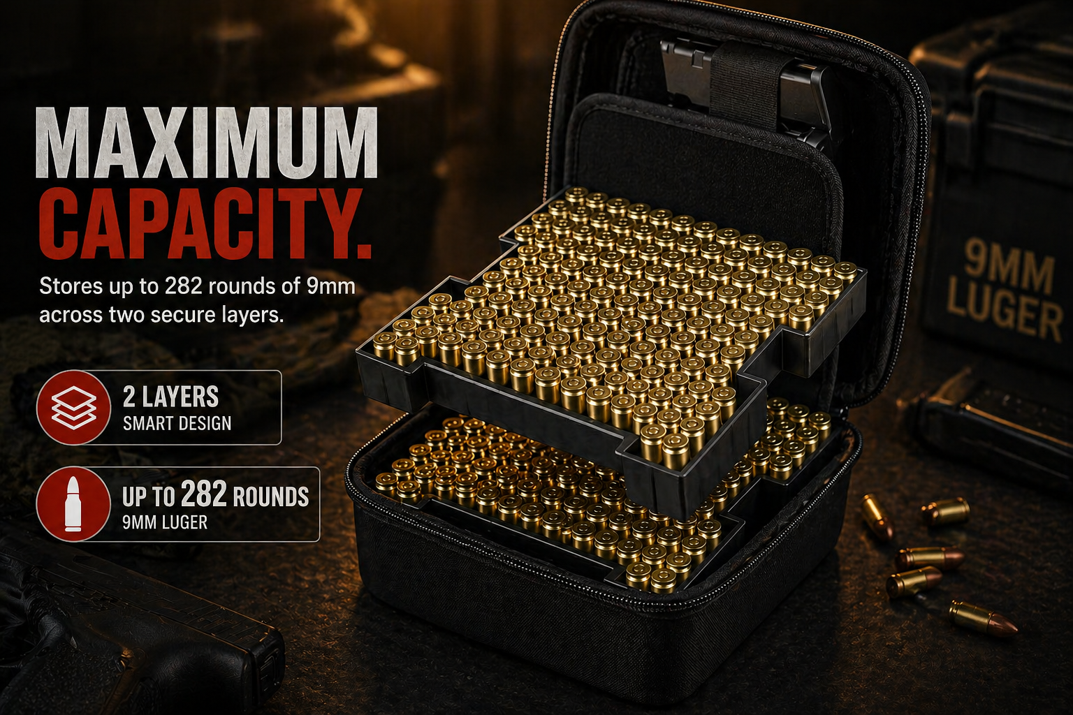 9mm - 282 Rounds Ammo Case