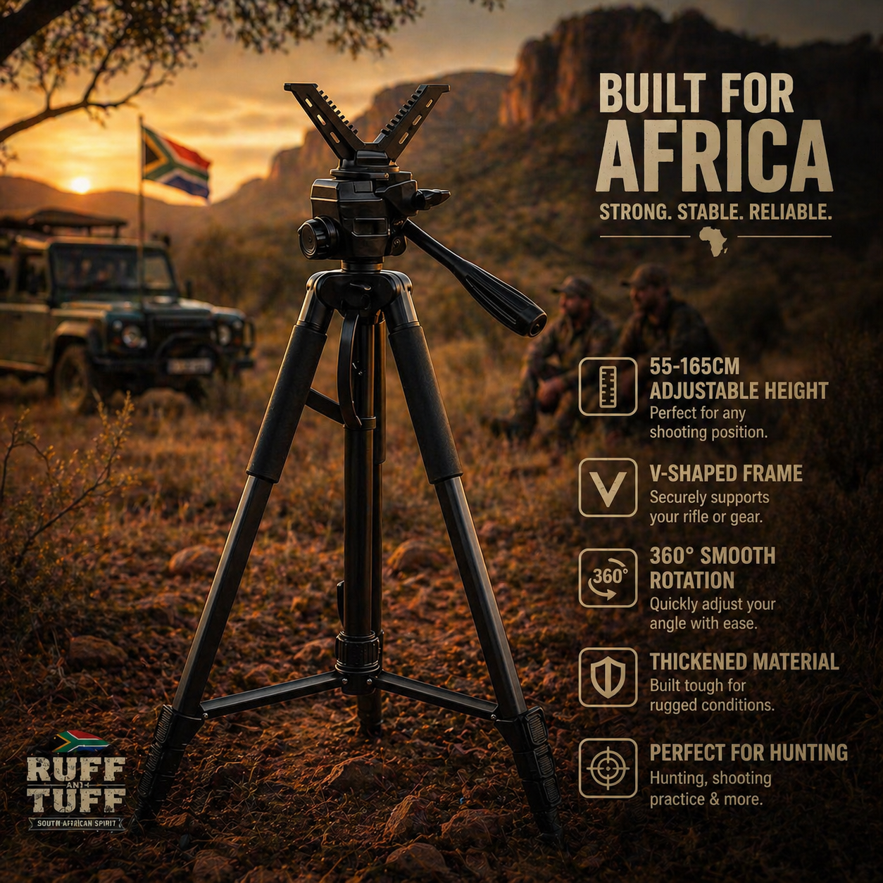 Adjustable Hunting Tripod (55–165cm)